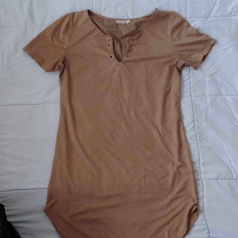 Faux suede midi bodycon dress
